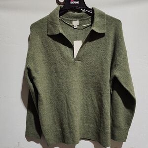 Womens Green Sweater, L,New